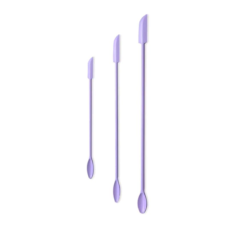 Cosmetic Bottle Silicone Mini Scraper Three Piece Set Baking Double End Two In One Spatula Jam Deep Bottle Scraper Spoon Set