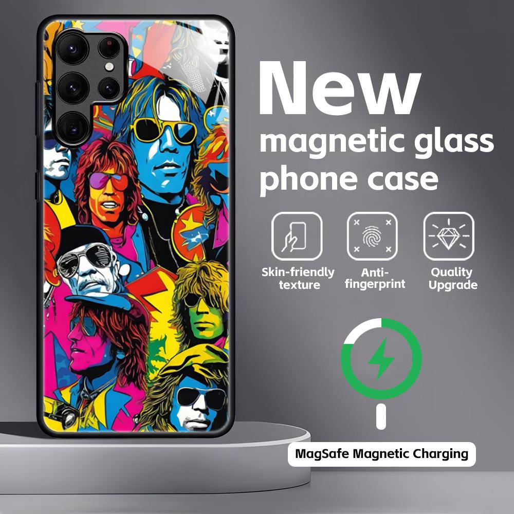Funda para teléfono B-BonS Fashion J-JoviS para Samsung S25 S24 S23 S22 S21 S20 Plus Ultra Note20 Funda Magnética de Vidrio