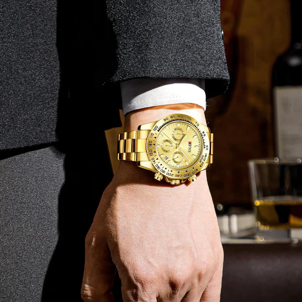 Luxury Man Watch Quartz Waterproof Luminous Date Chronograph Stainless Steel Men Wristwatch Military Sports Men's Watches