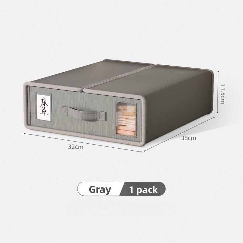 

Non-woven Fabric Wardrobe Bed Sheet Quilt Cover Storage Box Household Foldable Summer Clothes Underwear Dust-proof Organizers сірий колір