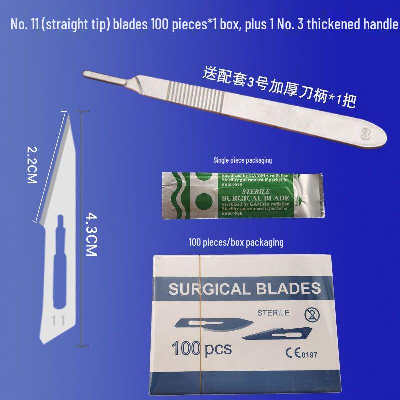 Carbon Steel Surgical Blades (Sizes 10-23) for Dead Skin Removal, Single-Sided