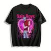 Saja Boys Mystery Valentine's Day Print Sweatshirt Y2K Style Heart Pattern Casual Pullover Pure Cotton T-shirt