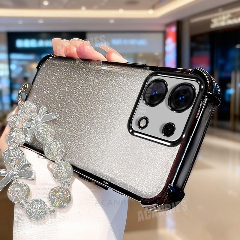 

Note13pro Star Lanyard Plating Glitter Shockproof Silicone Case For Xiaomi Redmi Note 13 Pro Plus Note13 13pro 4g 5g Back Cover Redmi Note 13 4G