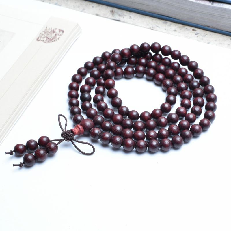 Venus Old Material Small-Leaf Red Sandalwood Prayer Beads Chain - High Oil Density, Unisex, New Chinese Style Decoration Gift