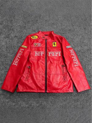 American Style F1 Racing Suit: Embroidered PPU Leather Motorcycle Jacket for Winter - Unisex