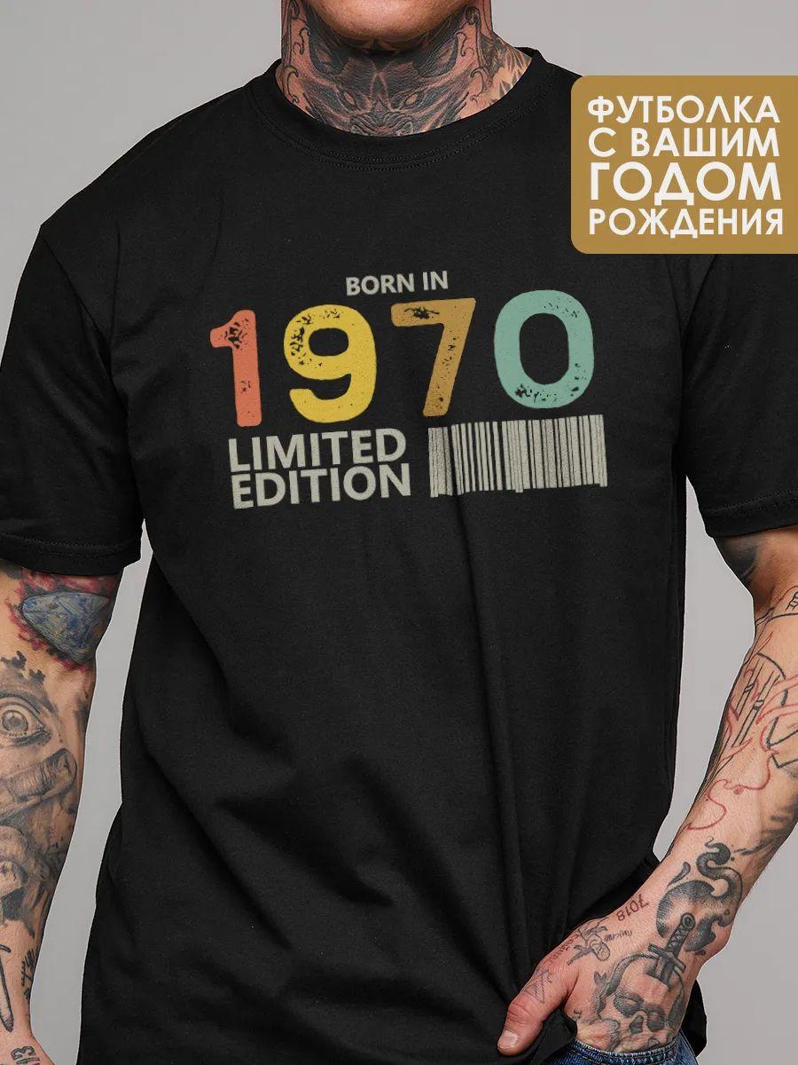 Black cotton oversized T‑shirt with birth year S
