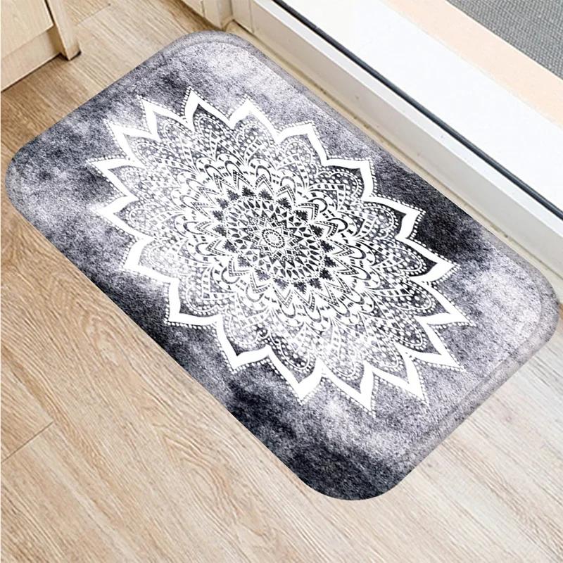 Mandala-Druckserie Fußmatte Schlafzimmer Eingang Fußmatte Heimdekoration Wohnzimmer Willkommens-Fußmatte Rutschfeste Küchenbodenmatten