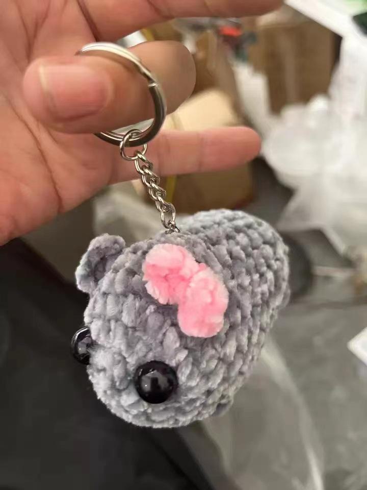 Chenille Hamster Keychain: Emotional Comfort Plush Pendant Ornament