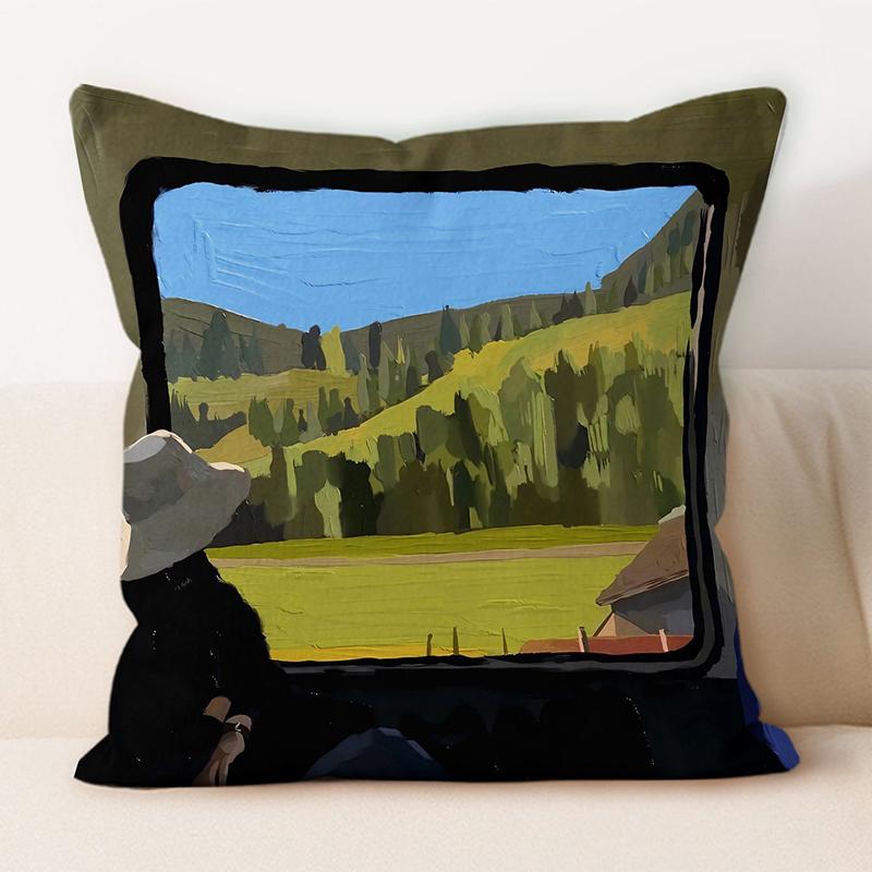 "Artistic Wine & Grapes Leisure Throw Pillow Cover"