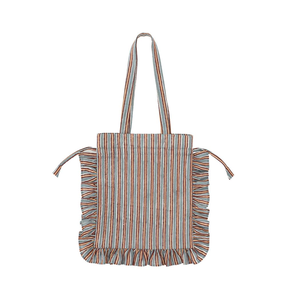 Сумка-тоут с рюшами в прохладном сером цвете