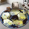Football Carpet Round Living Room Area Rug Home Decor Retro Record Bedroom Rug Boys Room Mat Kids Play Mat Anti-Slip Doormat