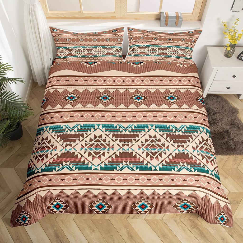 Boho Aztec Beding Set Ful Quen King-Sized Dimensionsd Dimensions for Tens Adult Peoples Men Women Comfortable Quilt Cover featuring 2 Pilow Cases