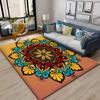 Floral Polyester Area Rug  Multi-Color Non-Slip Carpet for Living Room & Bedroom Density  Large Size Options  Vibra