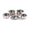 Stainless Steel Copper Bottom Belly Shape 4 Pc Tope/Cookware/Pot Set with Lid 380ML, 500ML, 780ML, 1.1Ltr, (Silver)