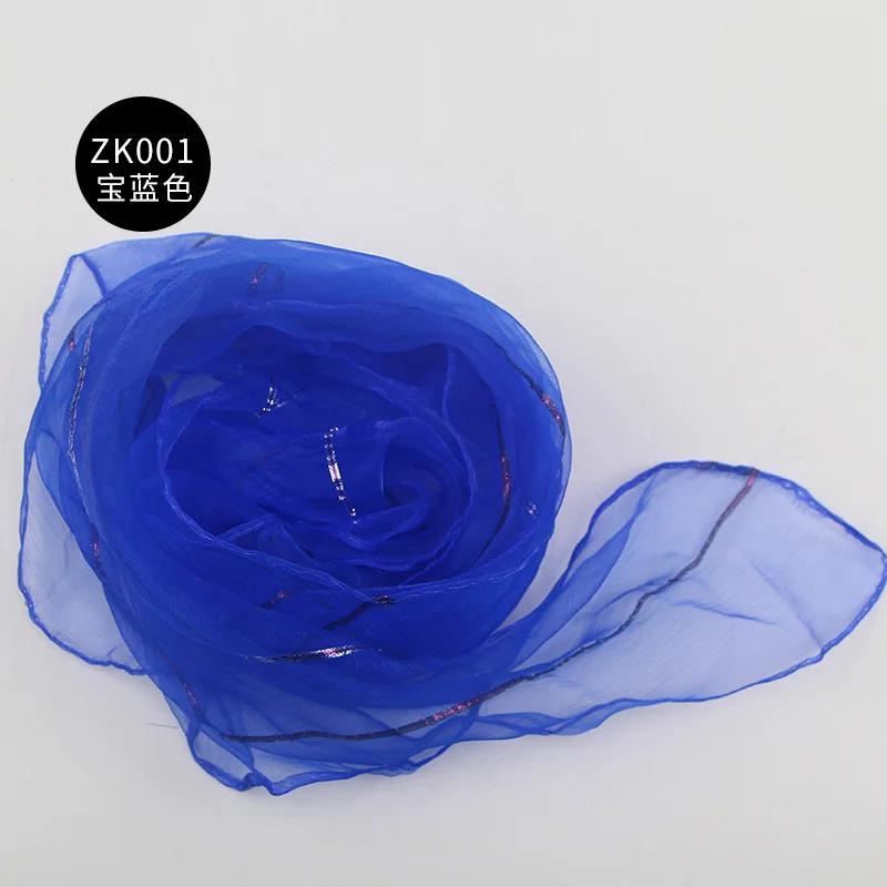 10pcs 60x60cm Solid Colors Chiffon Organza Silky Scarf Baby Girls Children Kindergarten Dance Performance Square Neck Scarf