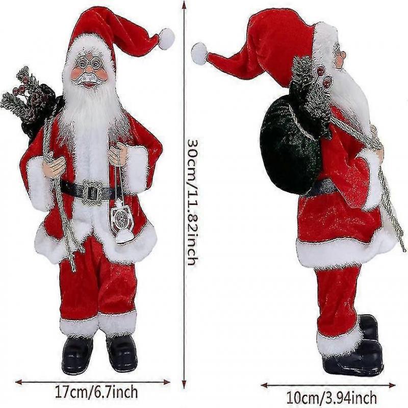 Santa Claus Ornament 30cm Standing Santa Claus Christmas Ornament C...