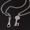 Fashion Religious Key Hydraulic Pendant Side Chain Necklace Stainless Steel Personality Men'S Necklace