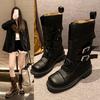 2025 new leather retro old locomotive boots versatile retro medium tube Martin boots women's short boots British style