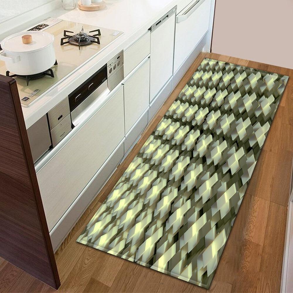 Entrance Door Mat Kitchen Bedroom Carpet Non-slip Floor Corridor Balcony Carpet Modern Printed Pattern Floor Mat