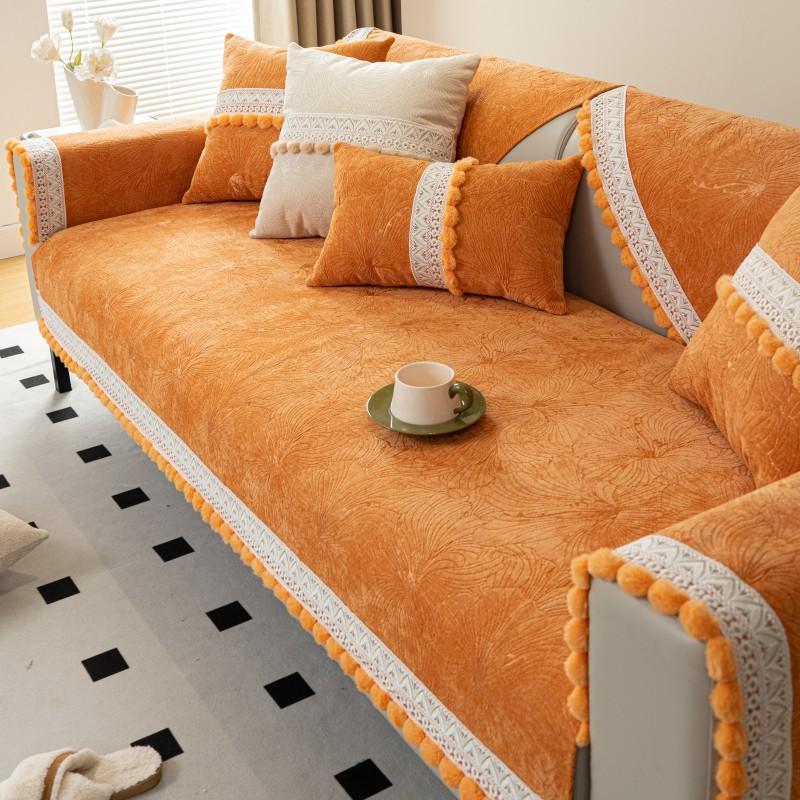 Žinylkový potah na pohovku Plyšový míč Potah na pohovku Four Seasons Living Room Univerzální domácí potah na pohovku Polštář Krémový Vítr Pohovka Polštář