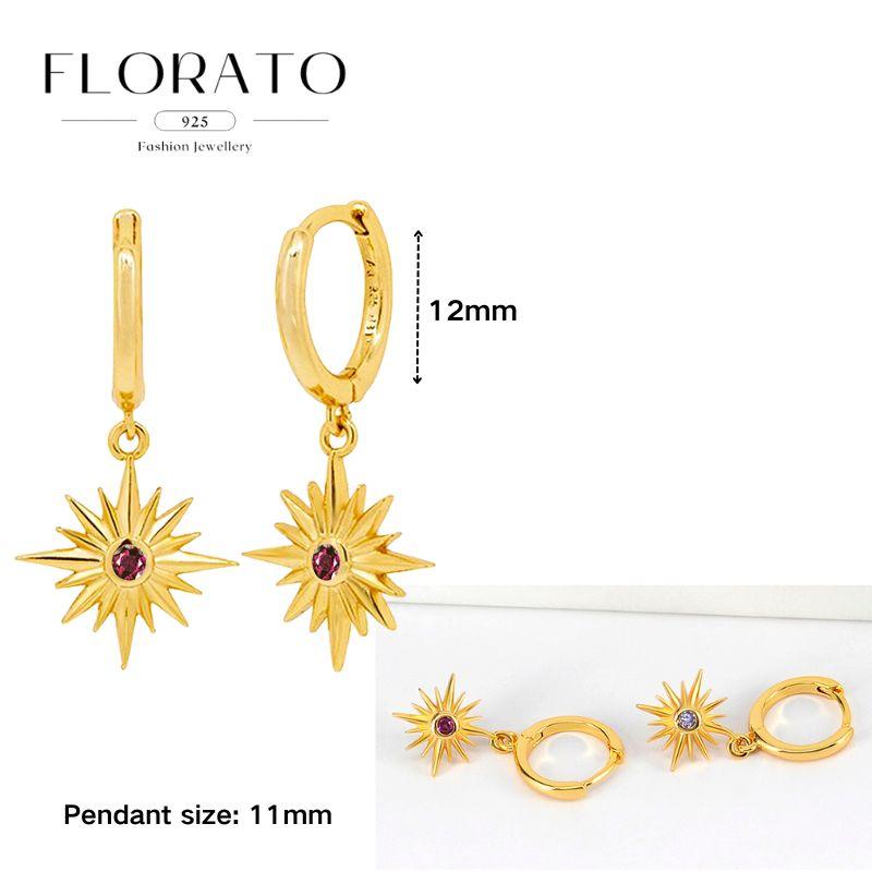 Evil Eye 925 Silver Ear Needle Exquisite Shell Zircon Retro Geometric Pendant Earrings for Women Fashion Party Jewelry
