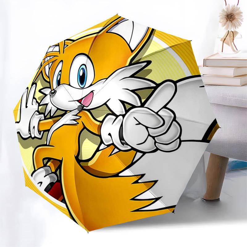 

1pc Sonic the Hedgehog Automatic Folding Umbrella, Portable 3-Fold Design with 8-Bone Iron Frame, Outdoor for Fans, Travelers, Daily Use, Gift Idea.G0