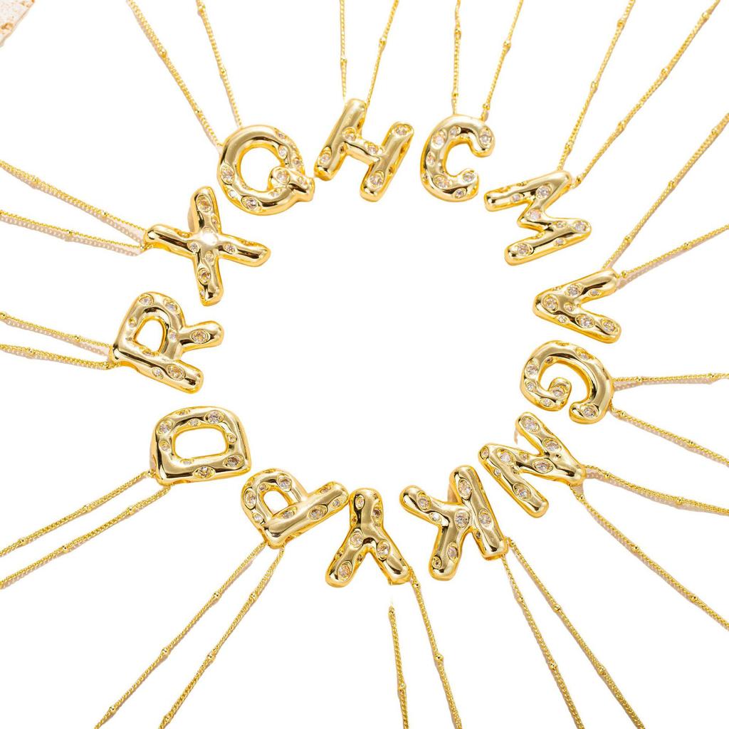Women's Full Diamond Alphabet Pendant Necklace - DIY Clavicle Choker