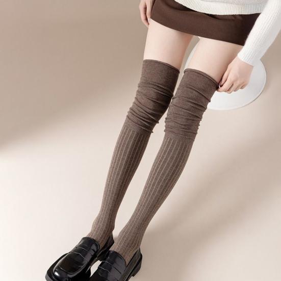 Women Slouchy Over-the-knee Socks Soft Cotton Stretch Thigh High Socks Ribbed Scrunch Tall Boot Socks for Girls
