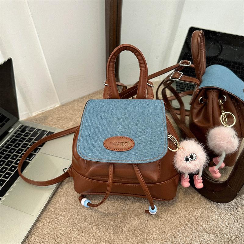 2025 Trendiger Damen-Retro-Denim-Bucket-Rucksack: Vielseitige Handtasche & Schultasche für Studenten