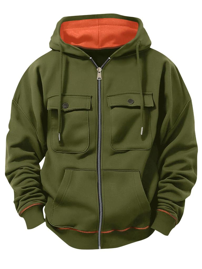 Trendy European Men's Zip-Up Casual Hoodie - Fast Delivery