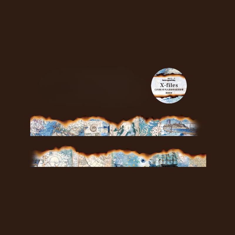 

2,5x300 см винтажная лента с выжженным знаком Васи, ретро горящая малярная лента для коллажа, мусорный журнал, скрапбукинг, сделай сам