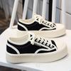 Platform canvas biscuit shoes women's shoes spring and summer 2025 new muffin versatile sports and leisure little white shoes board shoes