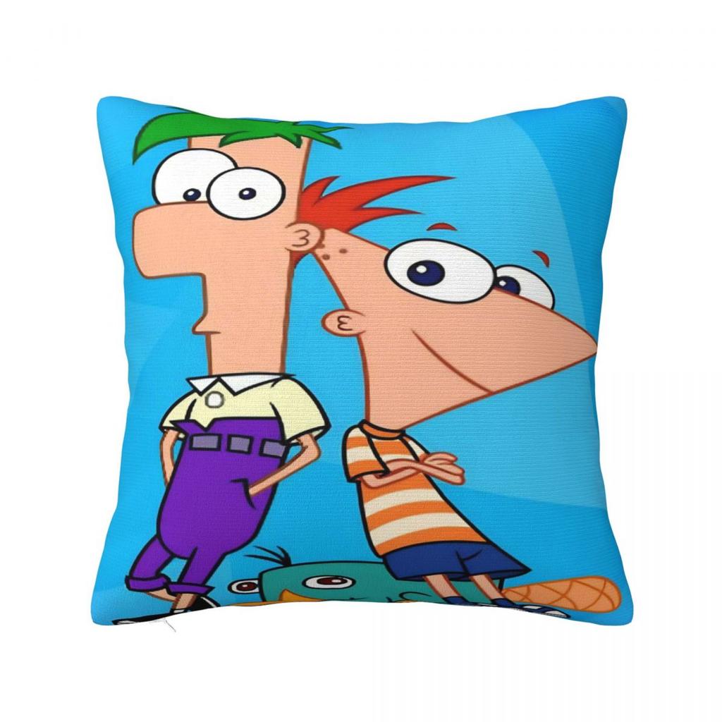P-Phineas And F-Ferbs Pillow Case Morden Pillow Cover Polyester Design Cushion Cover Pillowcases For Chair Sofa Home Decoration