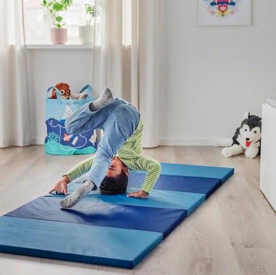 IKEA PLUFSIG Folding Gym Mat, Blue, 78x185cm (m70552267)