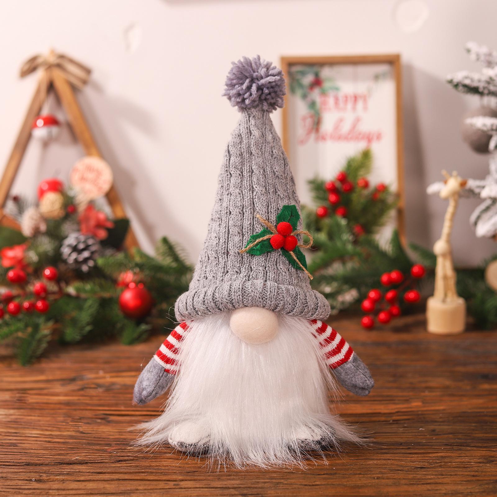 

Christmas Luminous Knitted Hat Forest Man Ornament Figurine