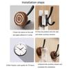 Adhesive Wall Hook No Drill Rustproof Hook with Retro Wood Grain Pattern Hanger for Bathroom