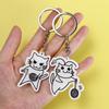 Acrylic Badminton Keychain Cat Play Badminton Badminton Key Chains  Sports Athlete Fans Gifts