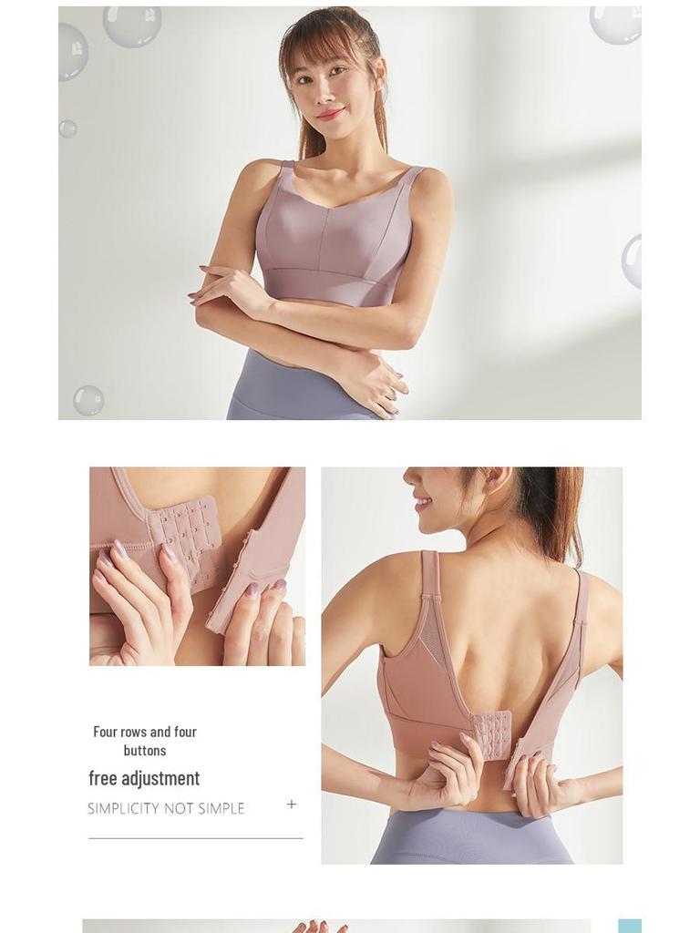 Plus Size High-Impact Sports Bra with Push-Up & Beautiful Back Design - Shockproof, Quick-Dry Yoga Tank Top