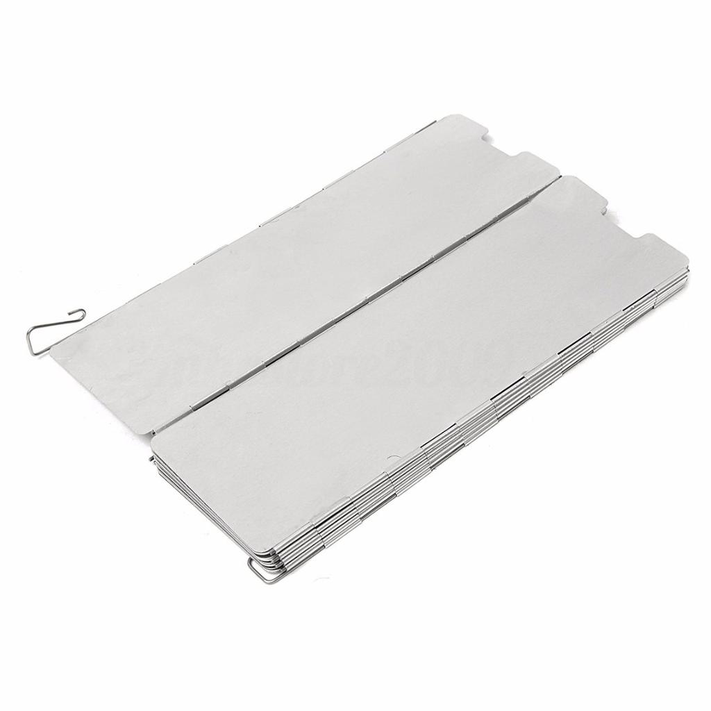 Outdoor 10 Platten Aluminium faltbar Camping Picknick Kochen Windschutz