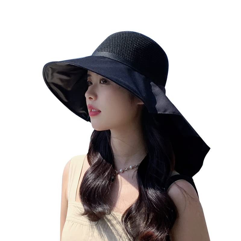 

UV Protection Hat for Neck Wide Face Slimming Plus Sun Heat Wire Chin Actress Perfect for [easylivegogo] Women, Cover, Brim, Effect, Sizes,