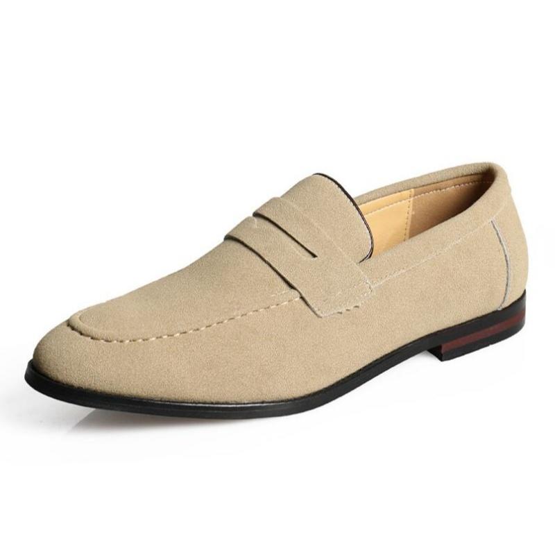 Fashion Men'S Casual Shoes Suede Pu Leather Mens Slip-On Light Comfortable Driving Loafers Moccasins Men Party Wedding Flat