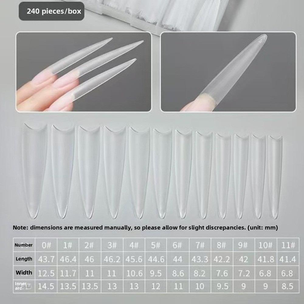 Coffin Shape Sandwich Nail Forms Ultra-Thin False Nails Nail Tips  for Profional Use In Nail Salons