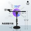 CAHAYA Microphone Stand Desktop Straight Boom 2-Way Design 360° Height Adjustment Steel Base Clips Cable Covers Black CY0360