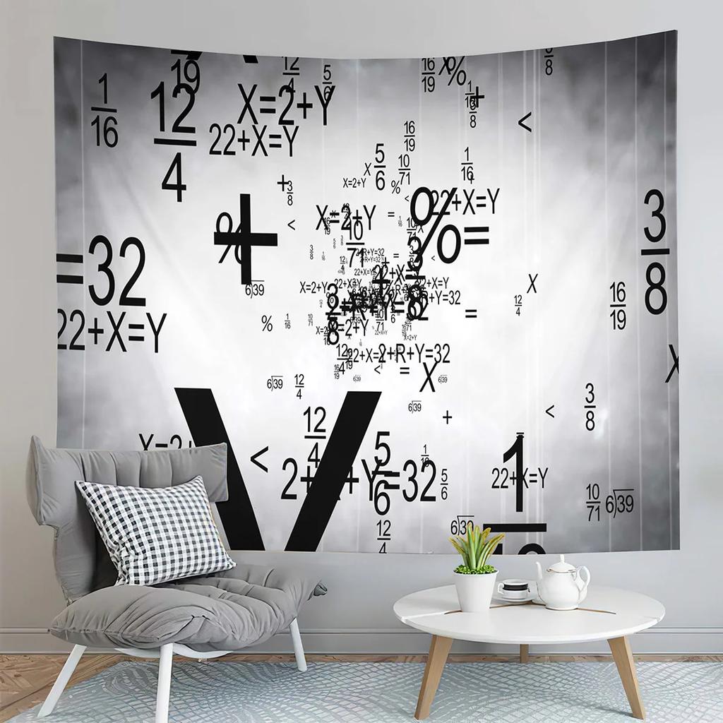 Mathematical Formula Tapestry Education Knowledge Poster Tapestry Art Wall Hanging Home Living Room Bedroom Dorm Tapestries