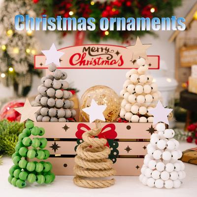 Christmas Decoration Wooden Bead Christmas Tree Creative Wooden Christmas Tree Desktop Small Ornaments