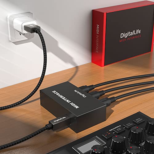 DigitalLife SynkMergeX Series | Standalone 2-In/1-Out MIDI Merge Box, 5-Pin DIN, Metal Construction – Ideal for Beginners, Studio Musicians & Live Per