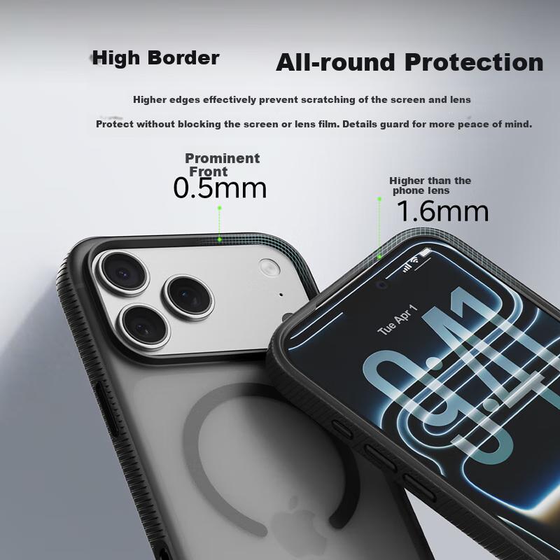 BELKIN iPhone 17 Pro Max Full Coverage Magnetic Phone Case, Pink Semi-Transparent Phone Protective Cover