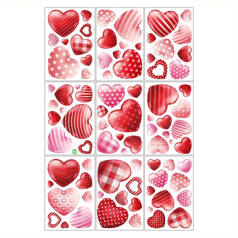 

85 шт. наклеек на окна в форме сердечек ко Дню святого Валентина - наклейки из ПВХ для стеклянных окон, идеально подходят для празднования свадеб и годовщин 85pcs