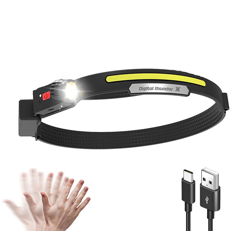 

Portable Powerful Induction LED Outdoor Headlamp 4 Lighting Modes Rechargeable IPX4 Waterproof Headlight For Fishing Camping