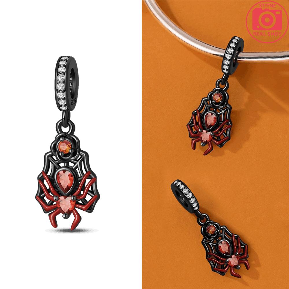 Original Black Butterfly Pendant Copper Skull Glowing Pumpkin Red Ghost Hat Beads Fit Bracelet Women Jewelry Fine Gift Diy